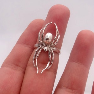 Spider ring in sterling silver, all sizes are available, darkening patina can be added by your inquiry, exclusive and cool design