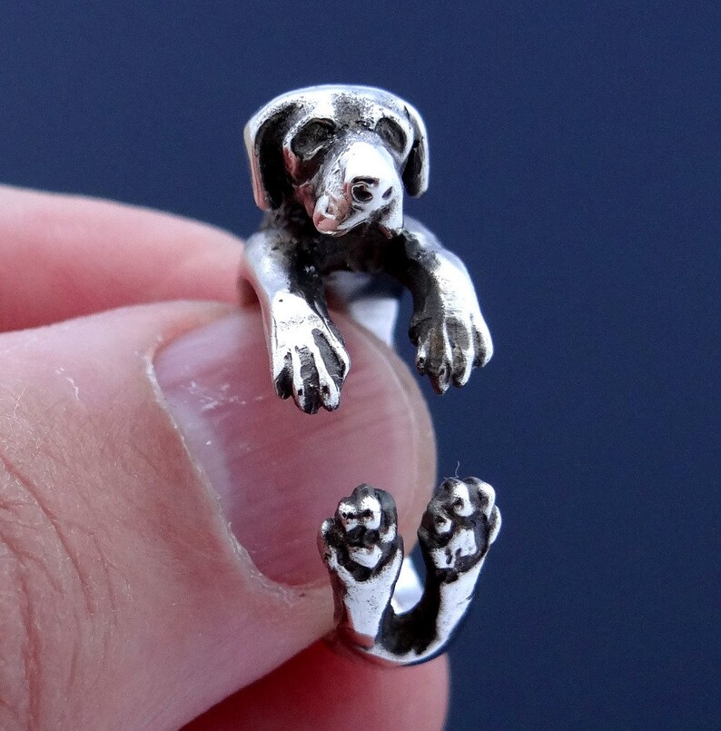 Great Dane Ring, Sterling Silver Ring, Great Dane Art, Great Dane Jewelry, Dog Ring, Dog Jewelry, Animal Ring Animal Jewelry Adjustable Ring image 8