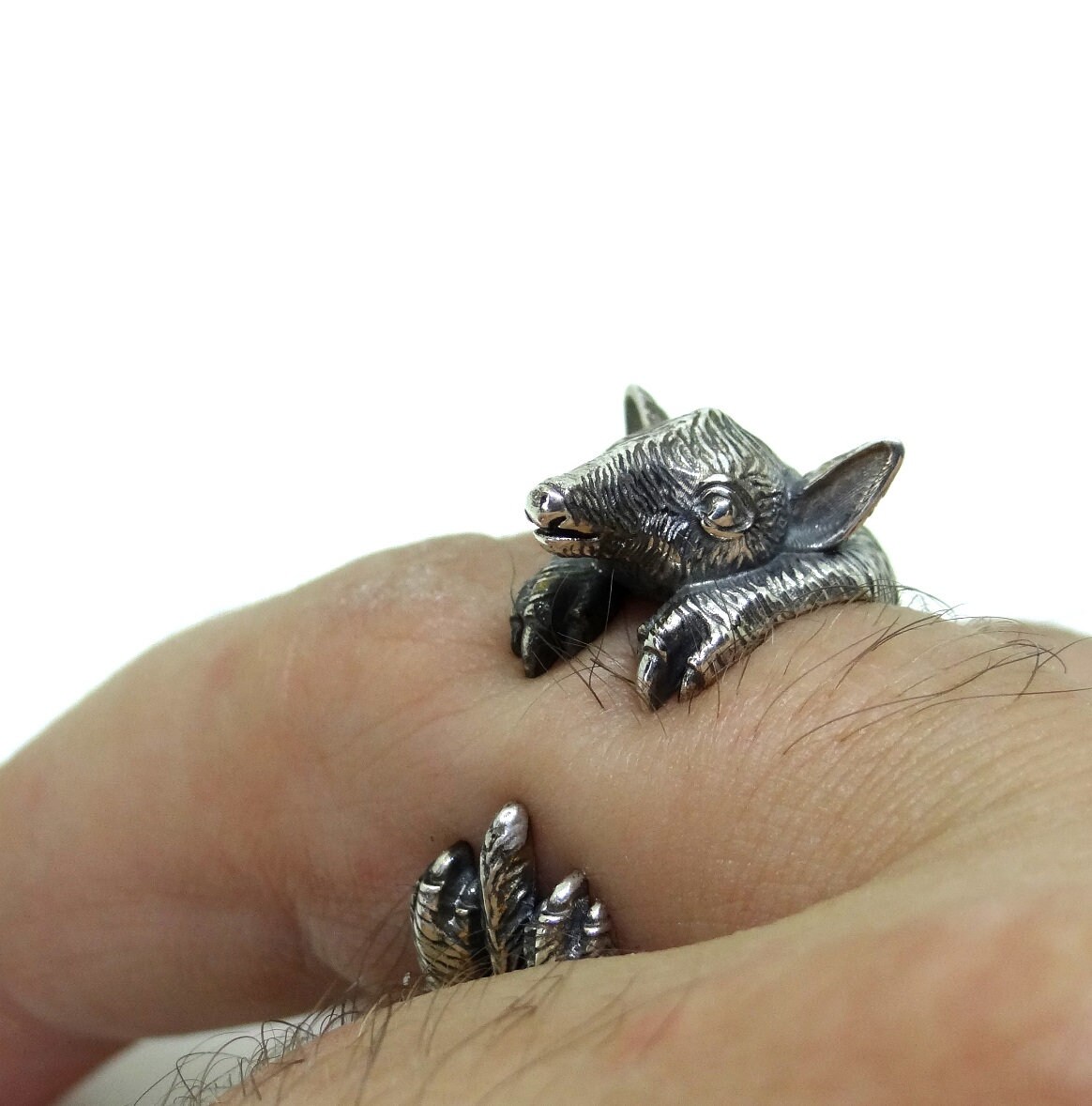 Sterling Silver Anteater Ring Antbear Ring Silver Animal | Etsy
