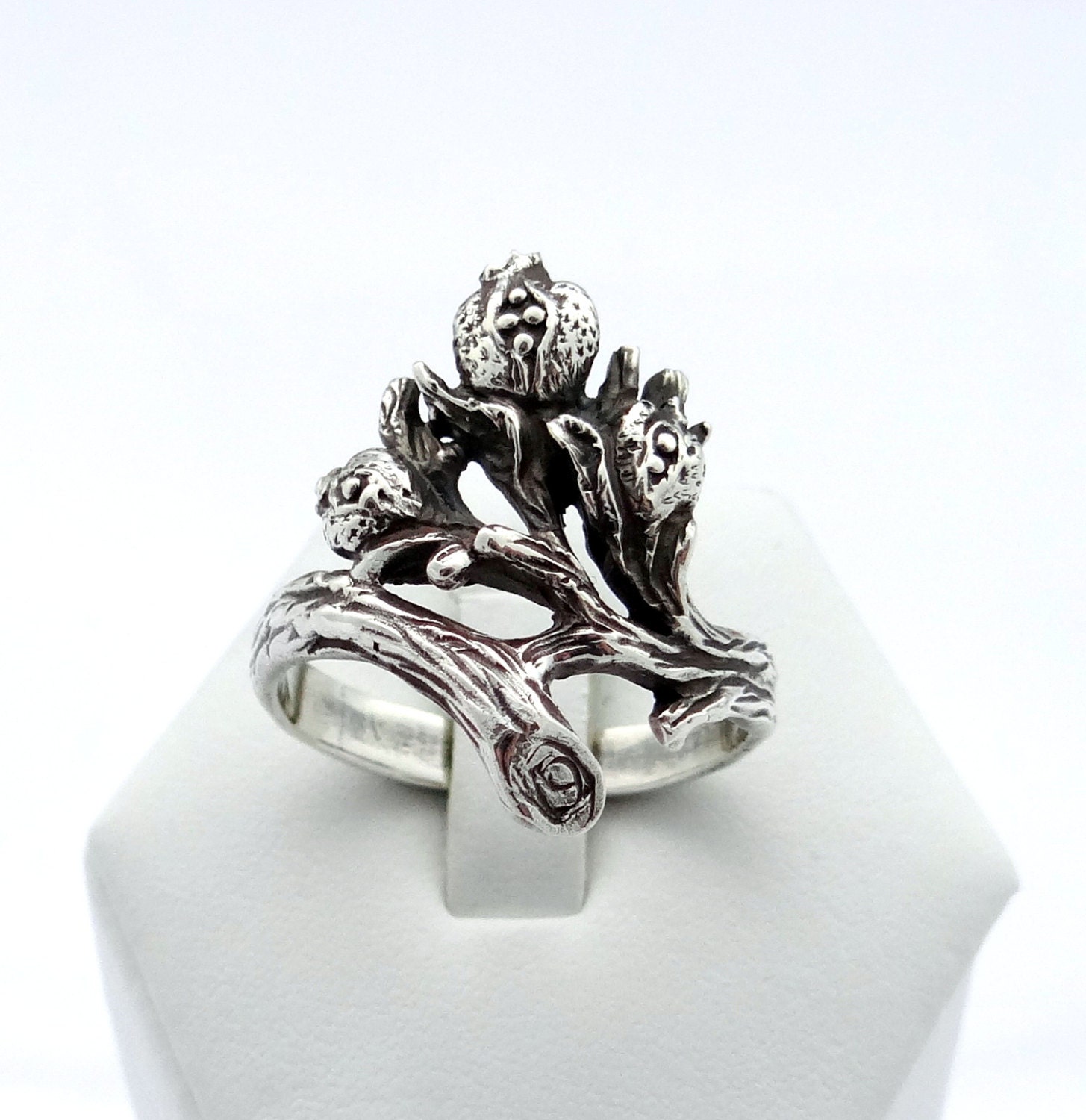 Pomegranate Branch Ring Sterling Silver Ring - Etsy