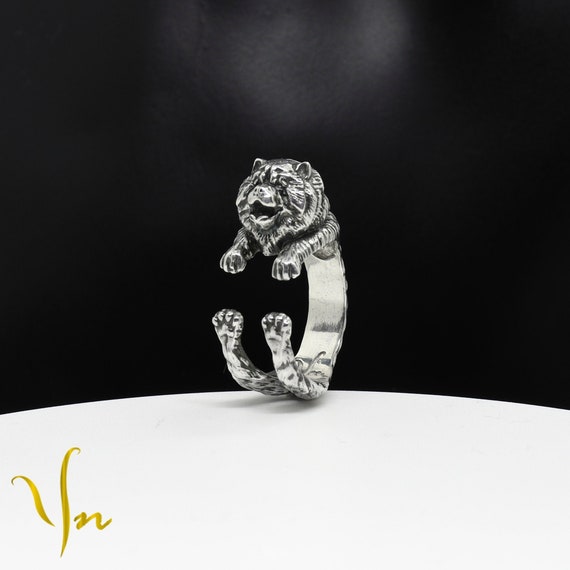 Silver Chow Chow Ring With Darkening Pathina Sterling Silver Adjustable Ring Chow Chow Puppy Handmade Animal Jewelry Gift for Dog Lovers Etsy