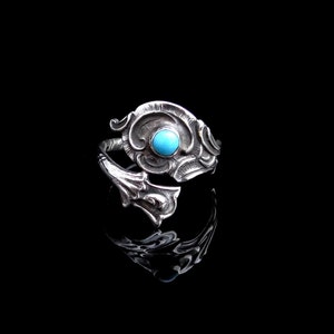 Sterling Silver Spoon Ring, Turquoise Ring, Sterling Silver Ring, Silver Rings, Spoon Jewelry, Turquoise Jewelry, Silver Jewellery image 3