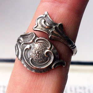 Spoon Ring, Sterling Silver Ring, Silver Spoon Jewelry, Unique Ring, Floral Spoon Ring, Coil Ring, Silver Jewelry, Ring Silver, Silver Rings