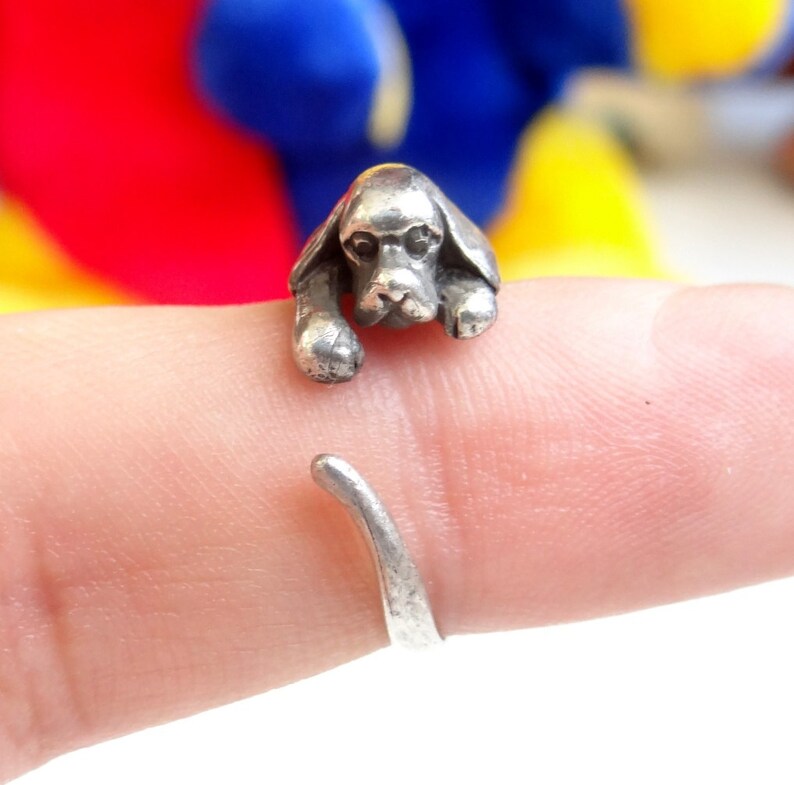 Cocker Spaniel Ring Sterling Silver Ring Silver Puppy Ring Etsy