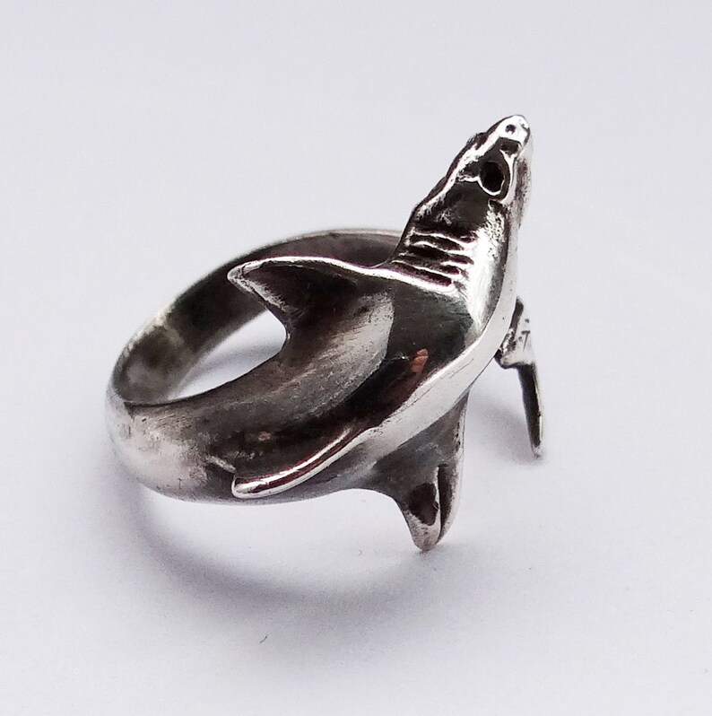 Sterling Silver Ring, Shark Ring, Nautical, Nautical Ring, Nautical Jewelry, Silver Shark, Shark Jewelry in Solid Silver image 3