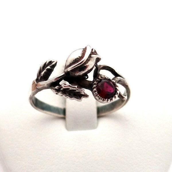 Sterling zilveren ring, rozenring met zirkoon, kubieke zirkonia ring, anello d'argento, silberner ring, bague en argent, anneau rose, stieg ring