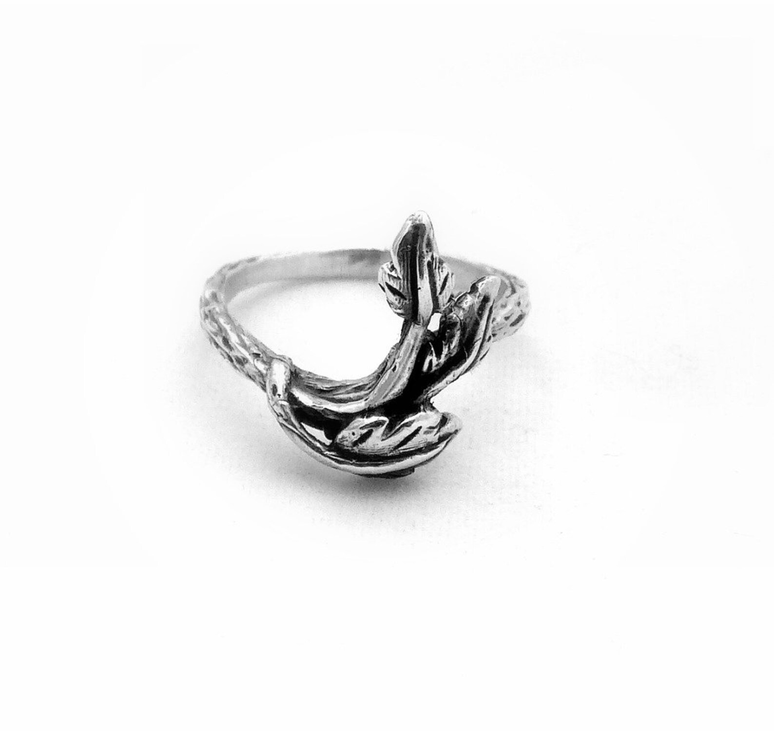 Leaf Ring Sterling Silver Ring Leaf Ring Silver Silver Etsy