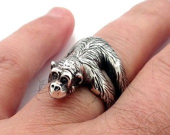 Bague en chimpanzé argent sterling, anneau de singe, anneau d’argent, anneau d’animal, anneau de chimpanzé, anneau de singe, bijoux de singe, chimpanzé, bijoux animaux