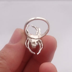 Spider ring in sterling silver, all sizes are available, darkening patina can be added by your inquiry, exclusive and cool design image 9