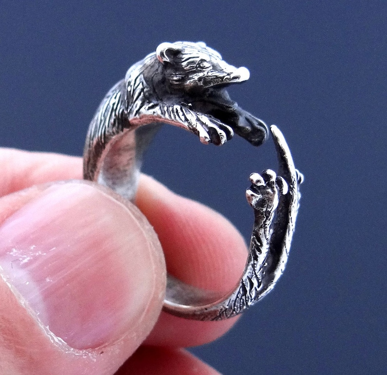 Opossum Ring Possum 925 Sterling Silver Ring Animal Ring Etsy