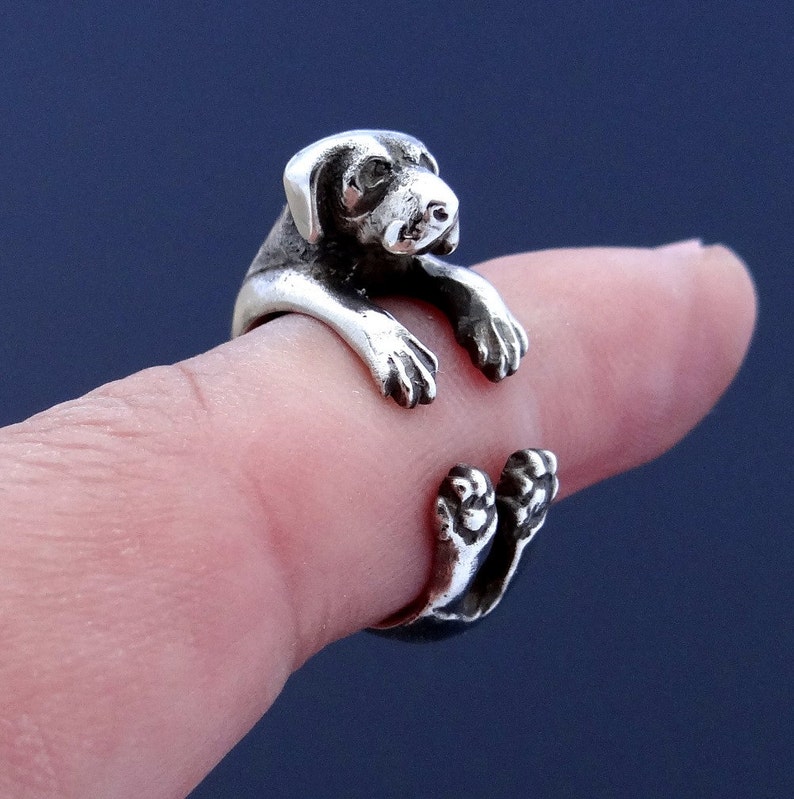 Great Dane Ring, Sterling Silver Ring, Great Dane Art, Great Dane Jewelry, Dog Ring, Dog Jewelry, Animal Ring Animal Jewelry Adjustable Ring image 3
