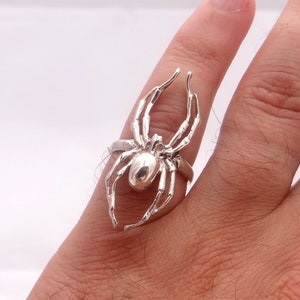 Spider ring in sterling silver, all sizes are available, darkening patina can be added by your inquiry, exclusive and cool design image 10