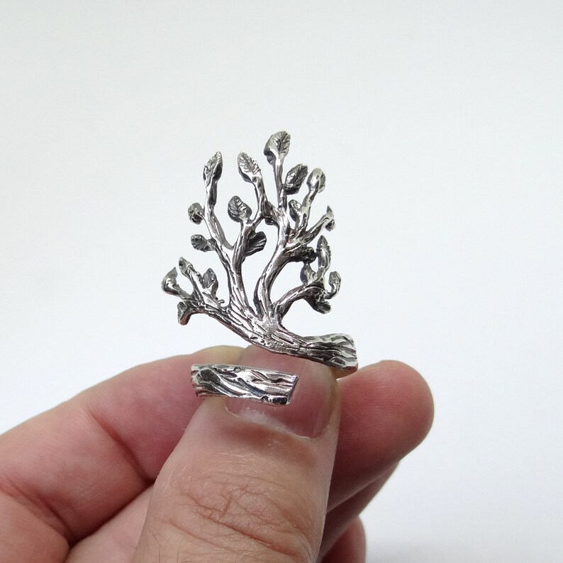 Sterling Silver Tree of Life Ring, Tree of Life Jewelry, Tree Ring image 10