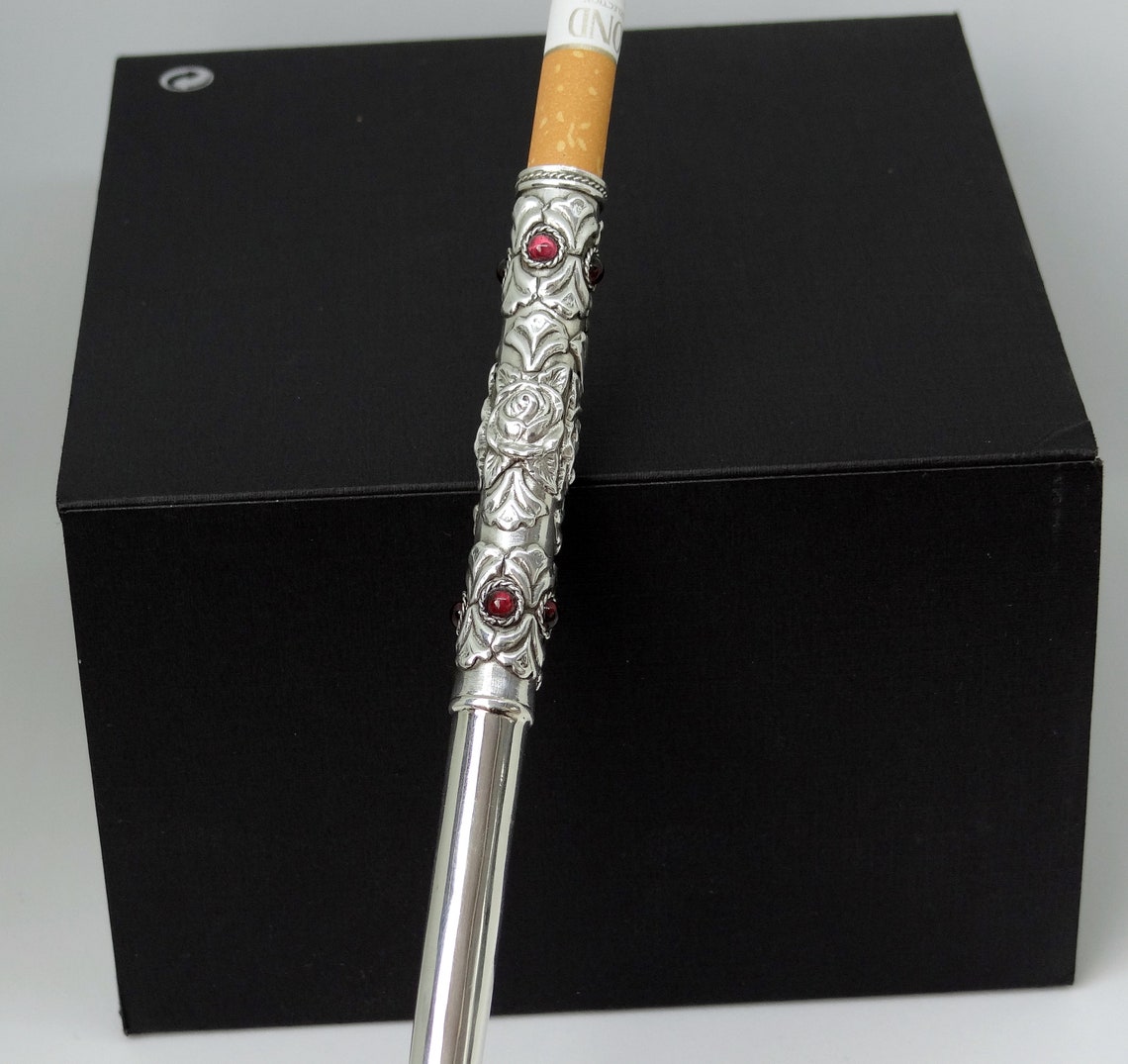 Long Cigarette Holder in Sterling Silver for Regular size Etsy