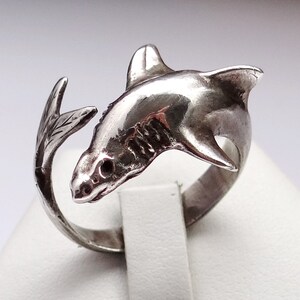 Sterling Silver Ring, Shark Ring, Nautical, Nautical Ring, Nautical Jewelry, Silver Shark, Shark Jewelry in Solid Silver image 2