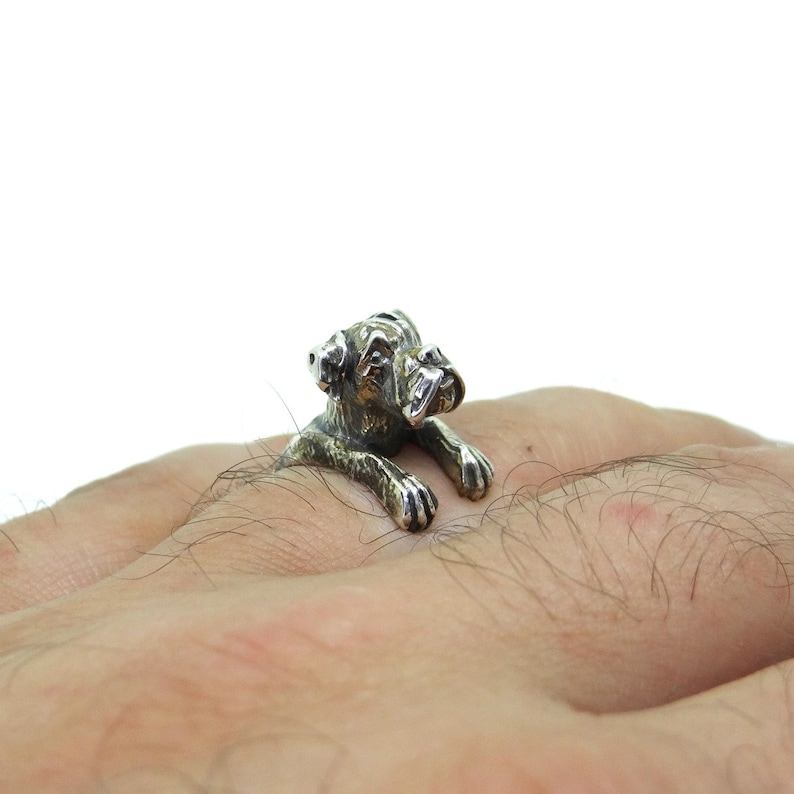Sterling Silver Boxer Dog Ring Boxer Ring in Silver Etsy