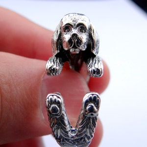 Shih Tzu Ring, Silver Ring, Sterling Silver Shih Tzu Jewelry, Dog Wrap Ring, Animal Ring, Animal Wrap Ring, Animal Jewelry, Silver Jewellery