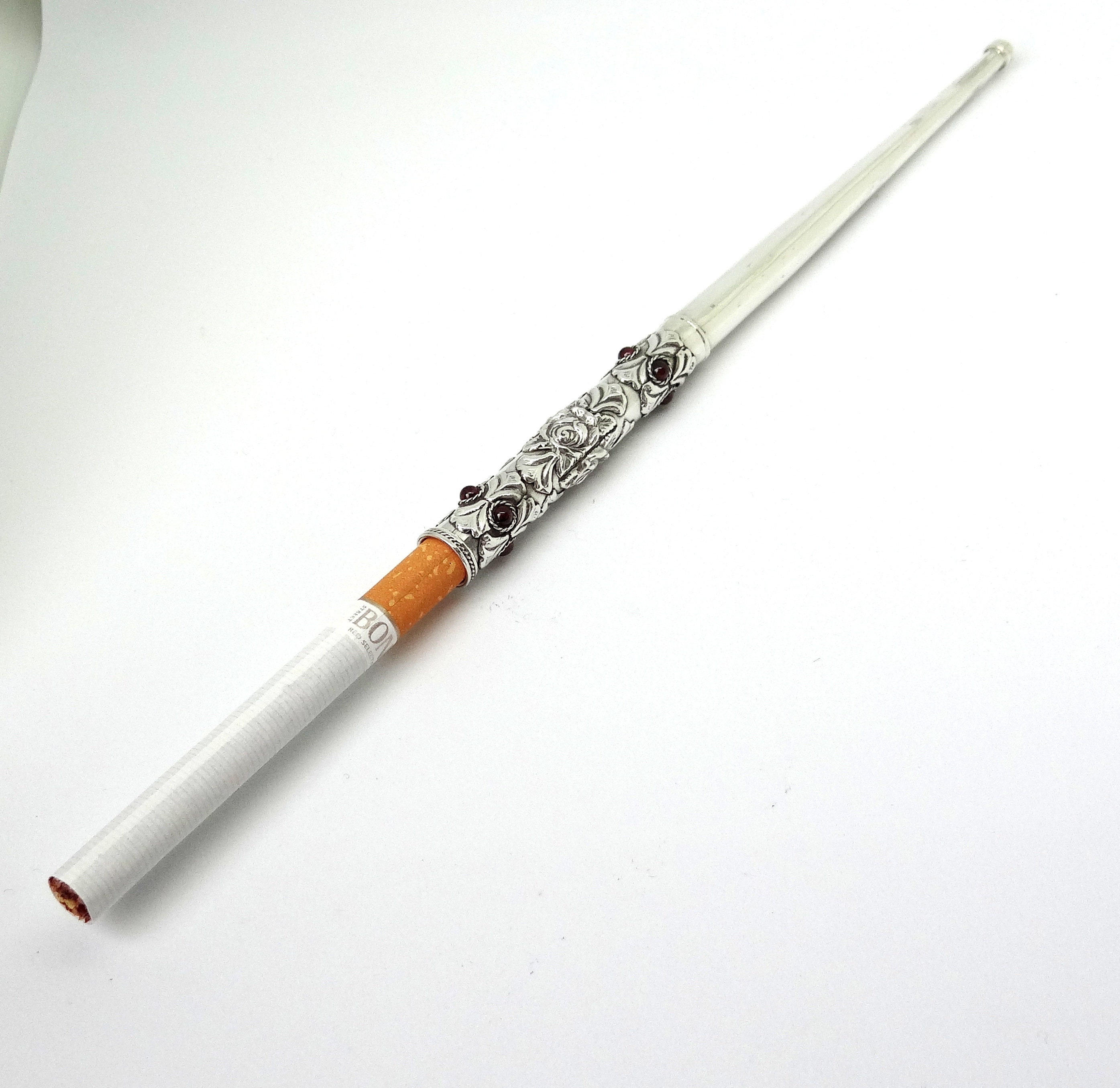 Long Handmade Sterling Silver Cigarette Holder For Slim Size Etsy