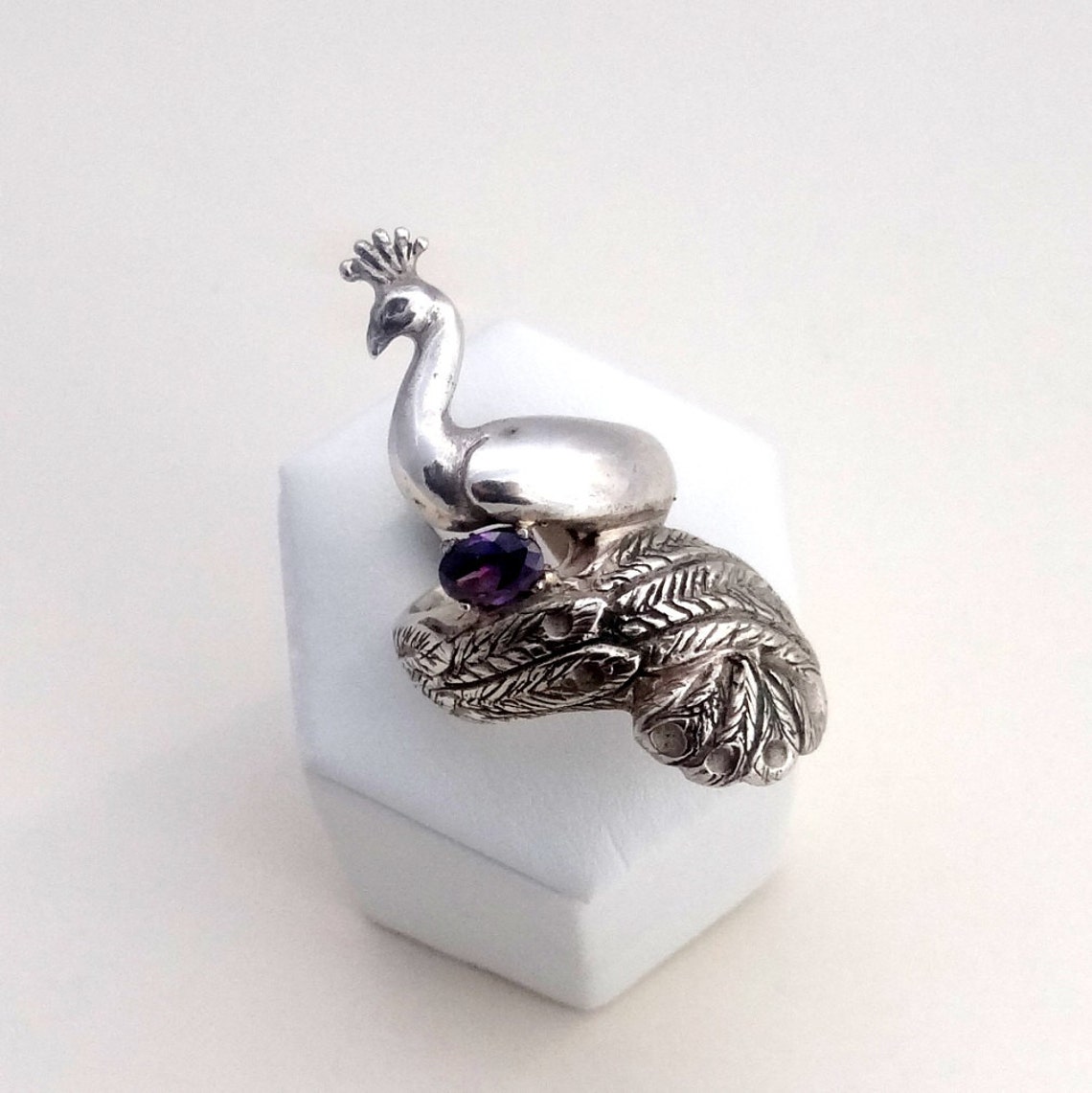 Silver Peacock Turquoise Ring main image 1