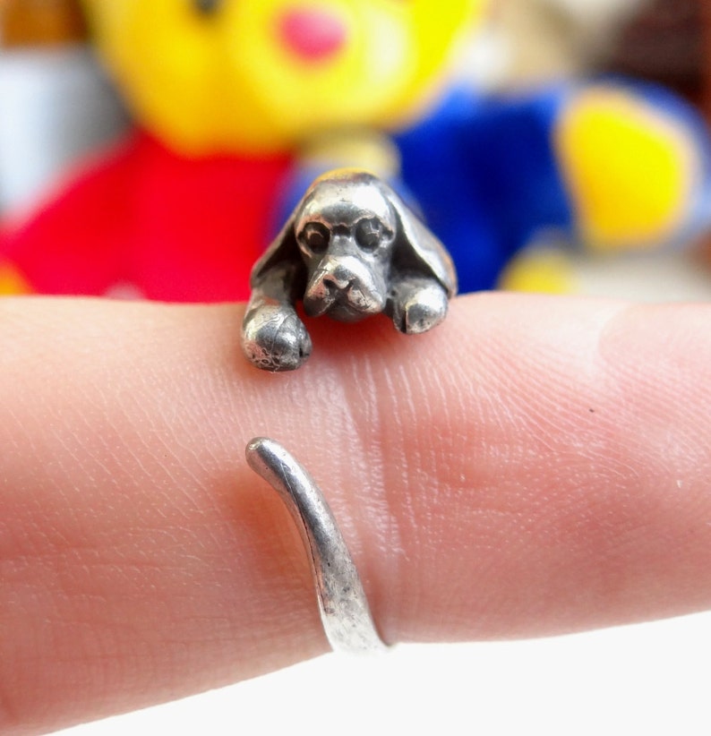 Cocker Spaniel Ring Sterling Silver Ring Silver Puppy Ring Etsy