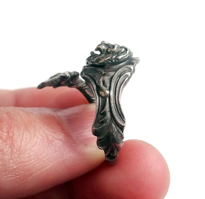 Animal Ring Lion Ring for Women Silver Ring Lion Head Ring Antique Patina Silver Lion Jewelry Sterling Silver Lion Ring