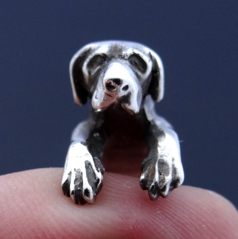 Great Dane Ring, Sterling Silver Ring, Great Dane Art, Great Dane Jewelry, Dog Ring, Dog Jewelry, Animal Ring Animal Jewelry Adjustable Ring image 7