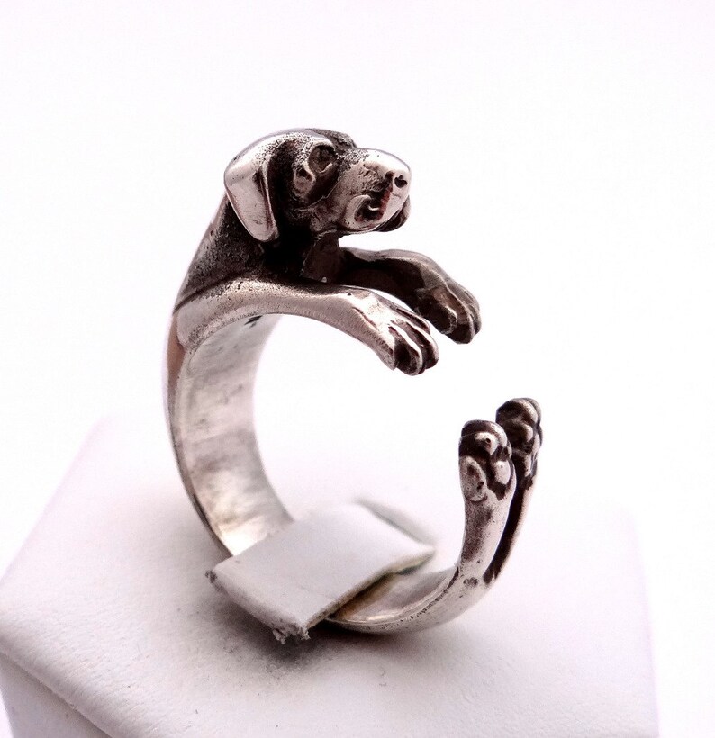 Great Dane Ring, Sterling Silver Ring, Great Dane Art, Great Dane Jewelry, Dog Ring, Dog Jewelry, Animal Ring Animal Jewelry Adjustable Ring image 5