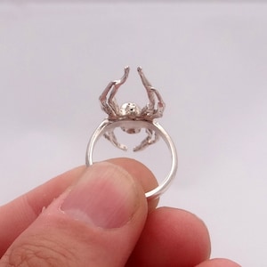 Spider ring in sterling silver, all sizes are available, darkening patina can be added by your inquiry, exclusive and cool design image 7