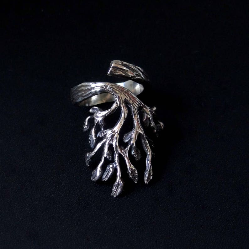 Sterling Silver Tree of Life Ring, Tree of Life Jewelry, Tree Ring image 5