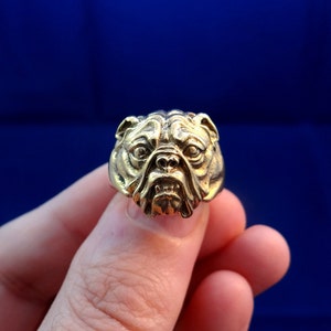 American Bulldog Ring, Brass Ring, Dog Ring, Animal Ring, Bulldog Jewelry, Dog Jewelry, Big Ring image 1