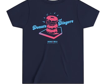 Donuts and Dingers Youth T-Shirt, Baseball Lifestyle Shirt, Baseball Drip Tees, Boys Baseball Gifts, Baseball Graphic Tee