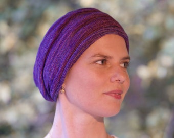 Rich Purples  Cover All Head wrap Turban Wraps Cotton Chemo Hair Scarf Chemo Headwear USA orders ship from USA