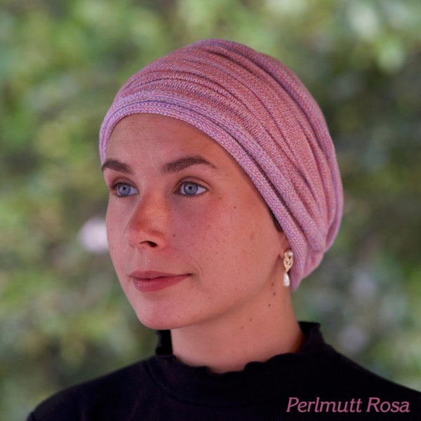 GERMANY Pearly Pinks, Lilac | Cover All Head wrap -Turban Wrap - Chemo Hair Scarf in stock in Germany -orders shipped with Deutsche post .