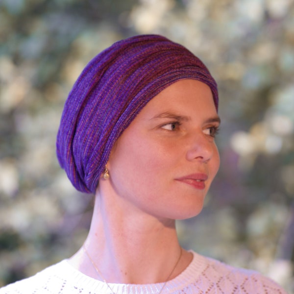 Rich Purples  Cover All Head wrap Turban Wraps Cotton Chemo Hair Scarf Chemo Headwear USA orders ship from USA