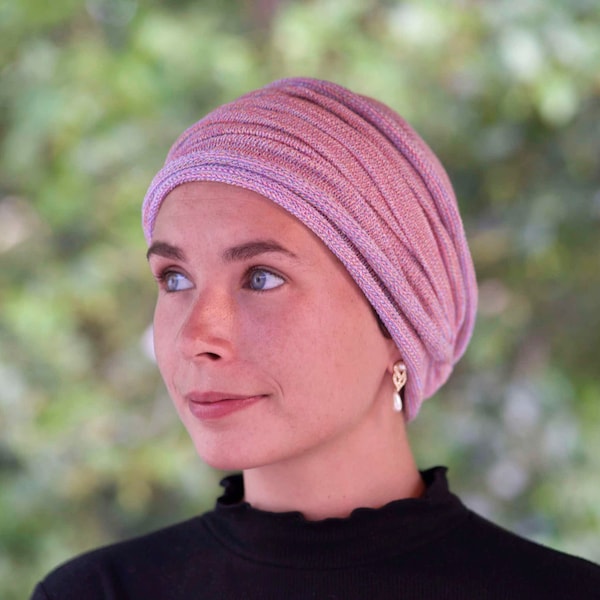 Pearly Pink Cover All Head wrap -Turban Wrap - Chemo Hair Scarf USA orders ship from USA