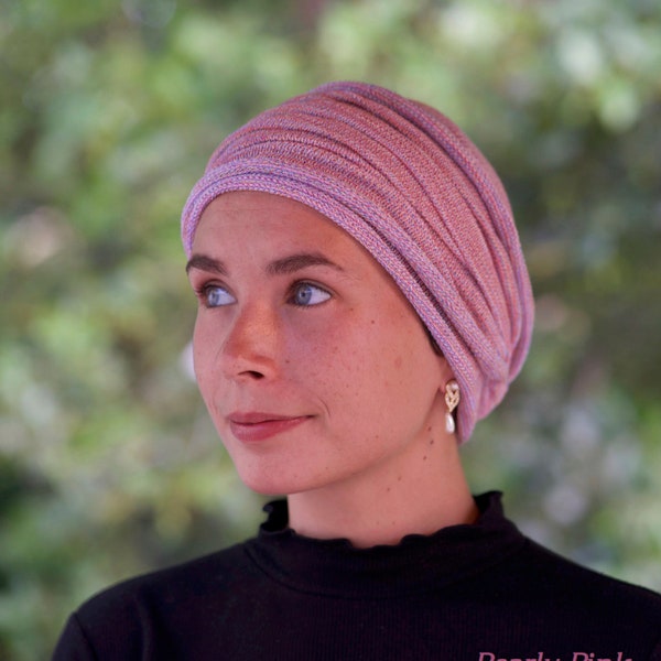 UK Lovely Pearly Pink Cover All Head wrap -Turban Wrap - Chemo Hair Scarf UK orders ship from the UK