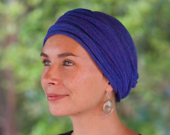 UK Lapus, Alpine & Pastel Blues Cover All Head wrap -Turban Wrap - Chemo Hair Scarf UK orders ship from UK