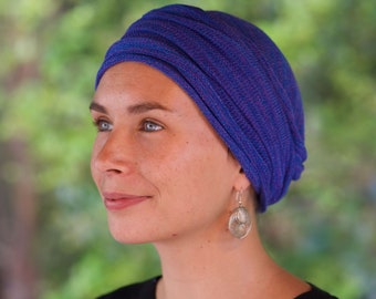 Blues Lapus Vivid or Alpine Cover All Head wrap -Turban Wrap - Chemo Hair Scarf USA orders ship from USA