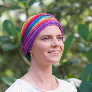 USA Tribal Rainbow Cover All Head wrap Turban Wrap Chemo Hair Scarf USA orders ship from USA image 6