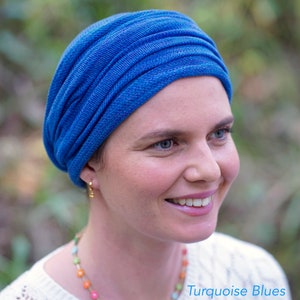 Blues Lapus Vivid or Alpine Cover All Head wrap Turban Wrap Chemo Hair Scarf USA orders ship from USA image 9