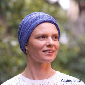 Blues Lapus Vivid or Alpine Cover All Head wrap Turban Wrap Chemo Hair Scarf USA orders ship from USA image 5