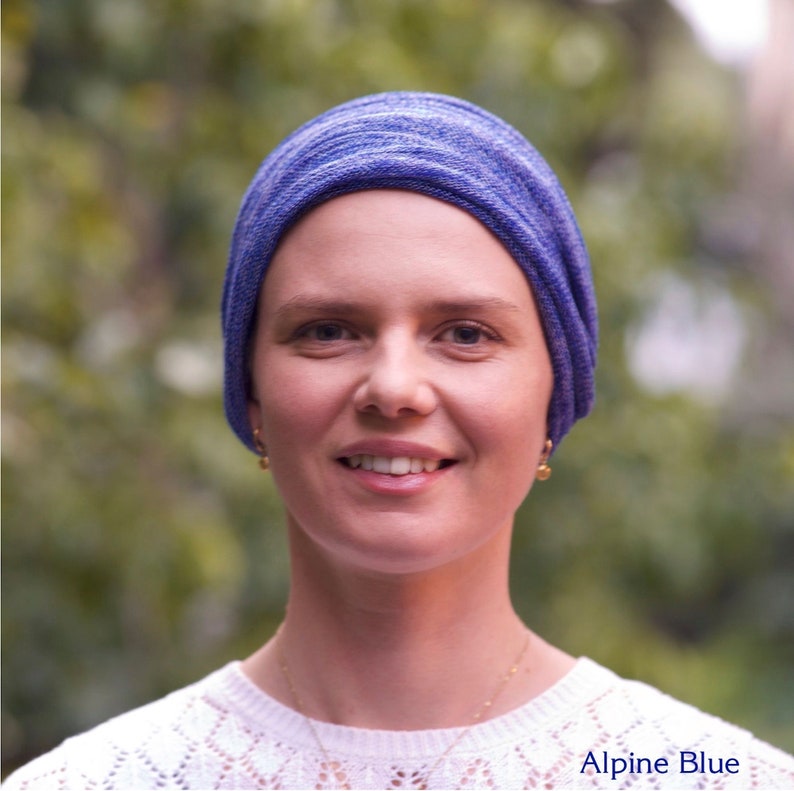 Blues Lapus Vivid or Alpine Cover All Head wrap Turban Wrap Chemo Hair Scarf USA orders ship from USA image 4