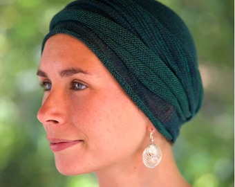 GERMANY Forest and Olive Greens  | Cover All Head wrap -Turban Wrap - Chemo Hair Scarf in stock in Germany -  shipped by Deutsche post .