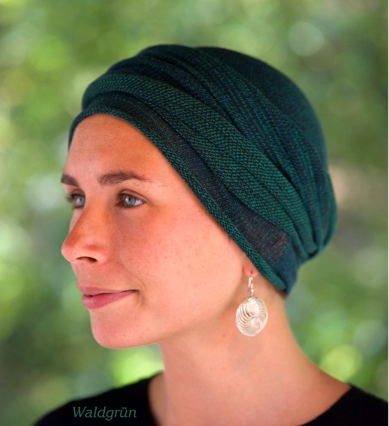 GERMANY Forest and Olive Greens Cover All Head wrap Turban Wrap Chemo Hair Scarf in stock in Germany shipped by Deutsche post . Waldgrün