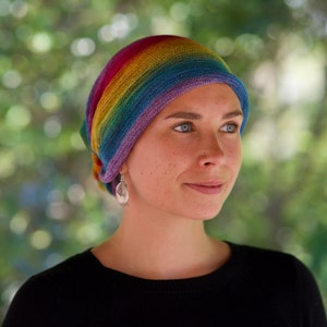 USA Tribal Rainbow Cover All Head wrap Turban Wrap Chemo Hair Scarf USA orders ship from USA image 3