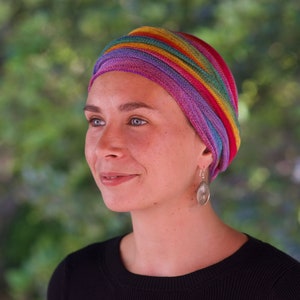 USA Tribal Rainbow Cover All Head wrap Turban Wrap Chemo Hair Scarf USA orders ship from USA image 4