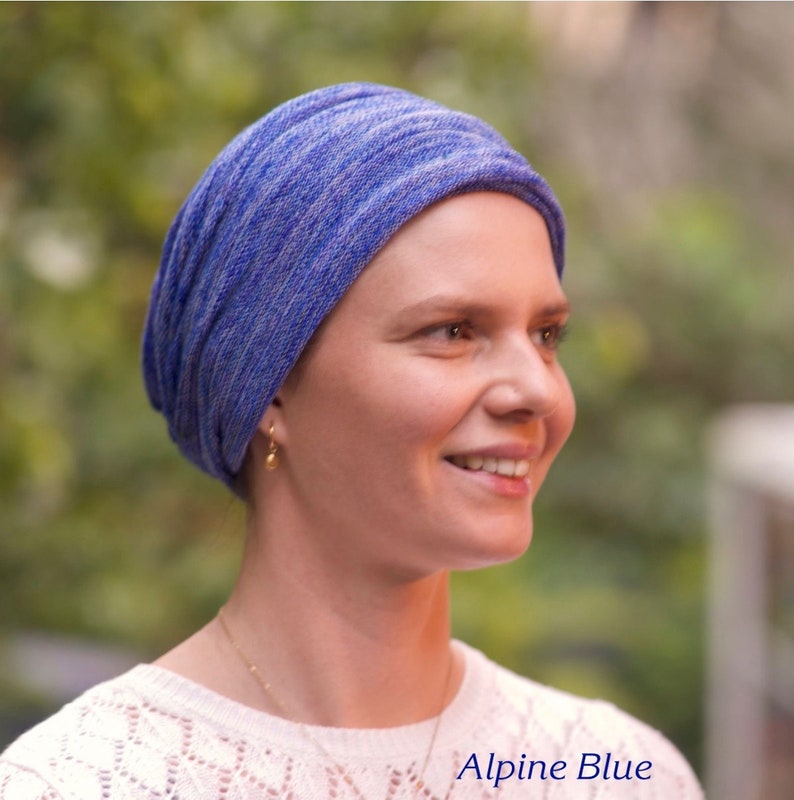 Blues Lapus Vivid or Alpine Cover All Head wrap Turban Wrap Chemo Hair Scarf USA orders ship from USA image 6