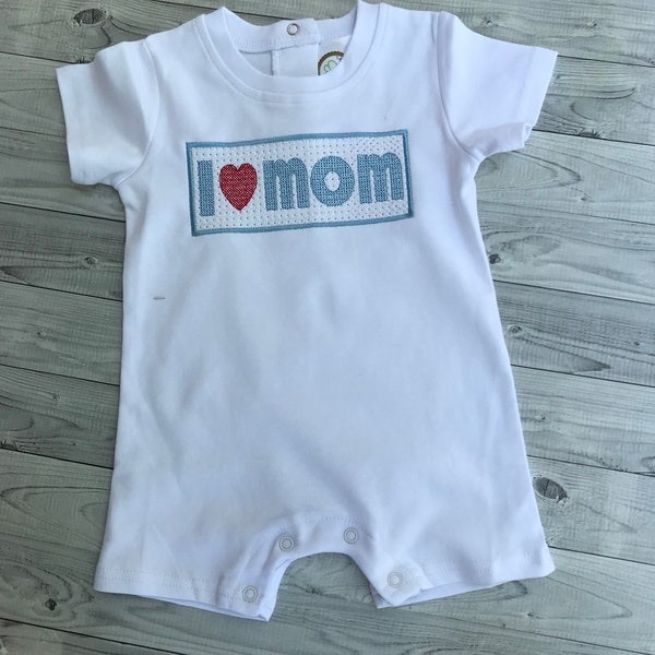 I Love Mom Applique - Etsy