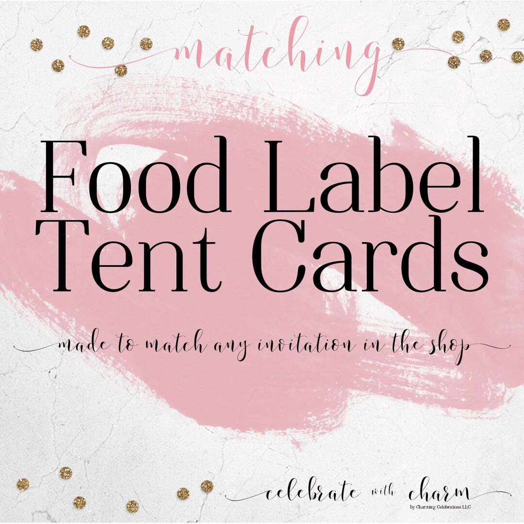Food Label Tent Cards Printable Matching Add On Etsy