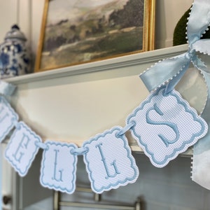 Baby Blue Embroidered Name Banner. - Etsy